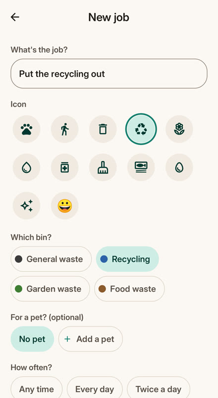 Fortnightly bins, the right bin