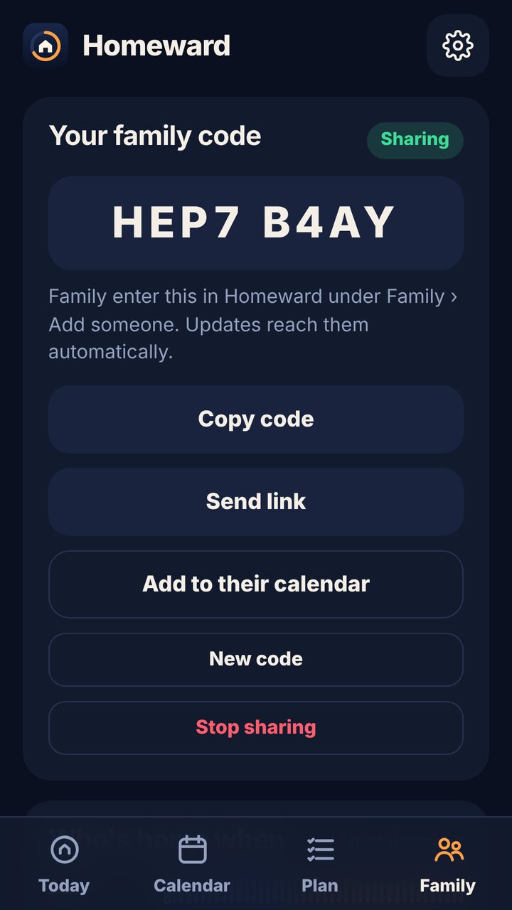 Share a code with family