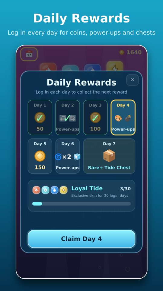 Daily rewards screenshot