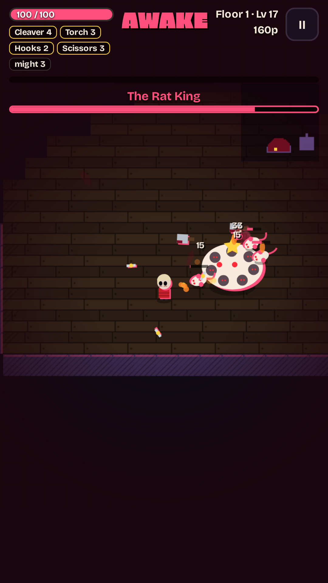 Wallrot gameplay: fighting the Rat King boss